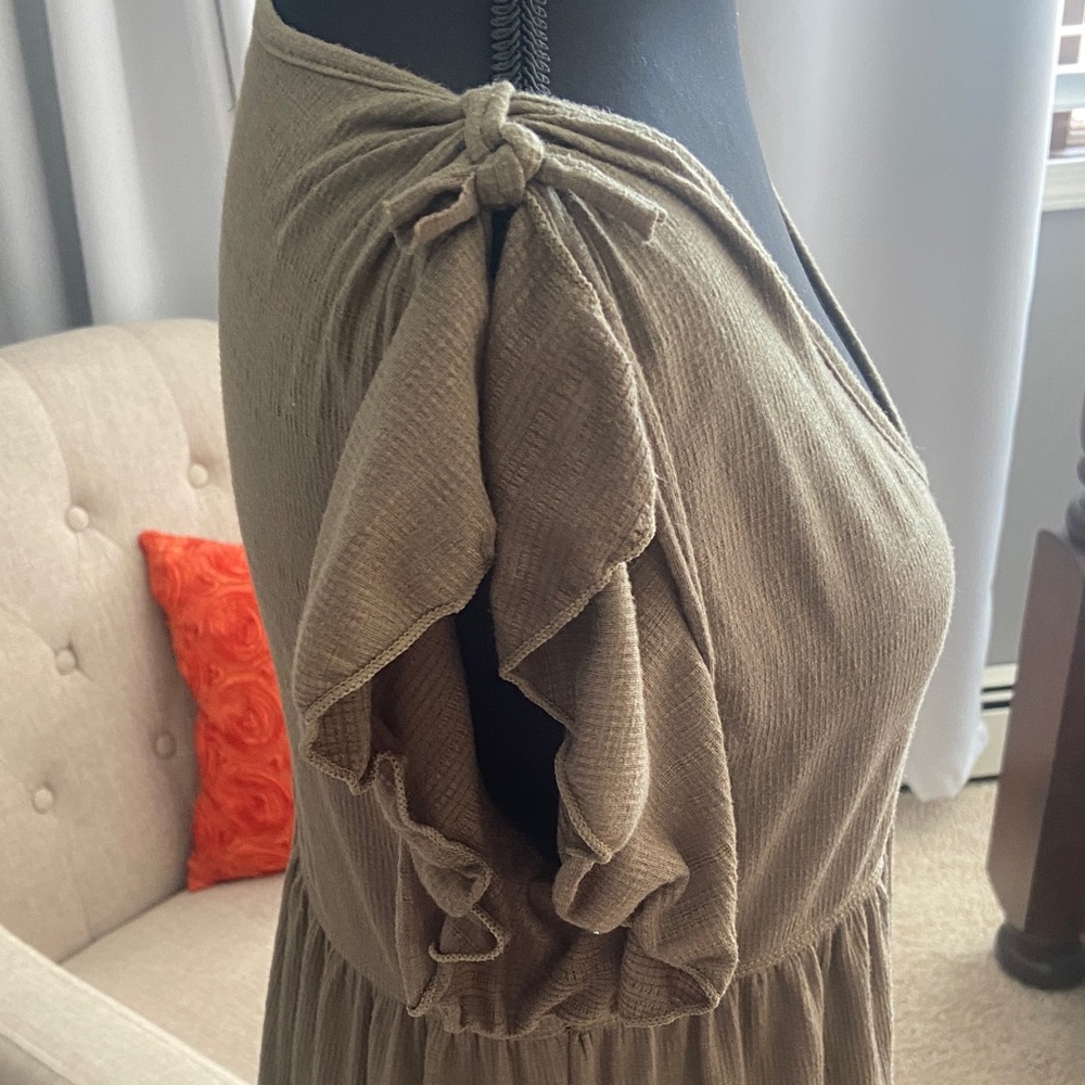Max Studio Olive Tiered Mini Dress - Picture 2 of 6